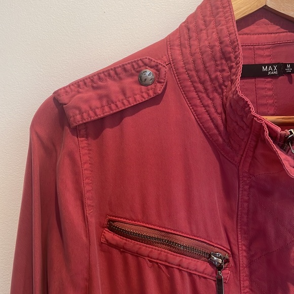 Max Jeans Tencel Jacket- Colour Cranberry Rouge - Picture 2 of 5